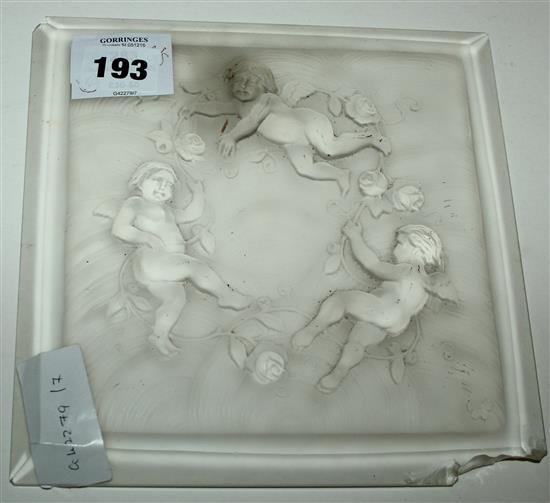 Glass cherub panel(-)